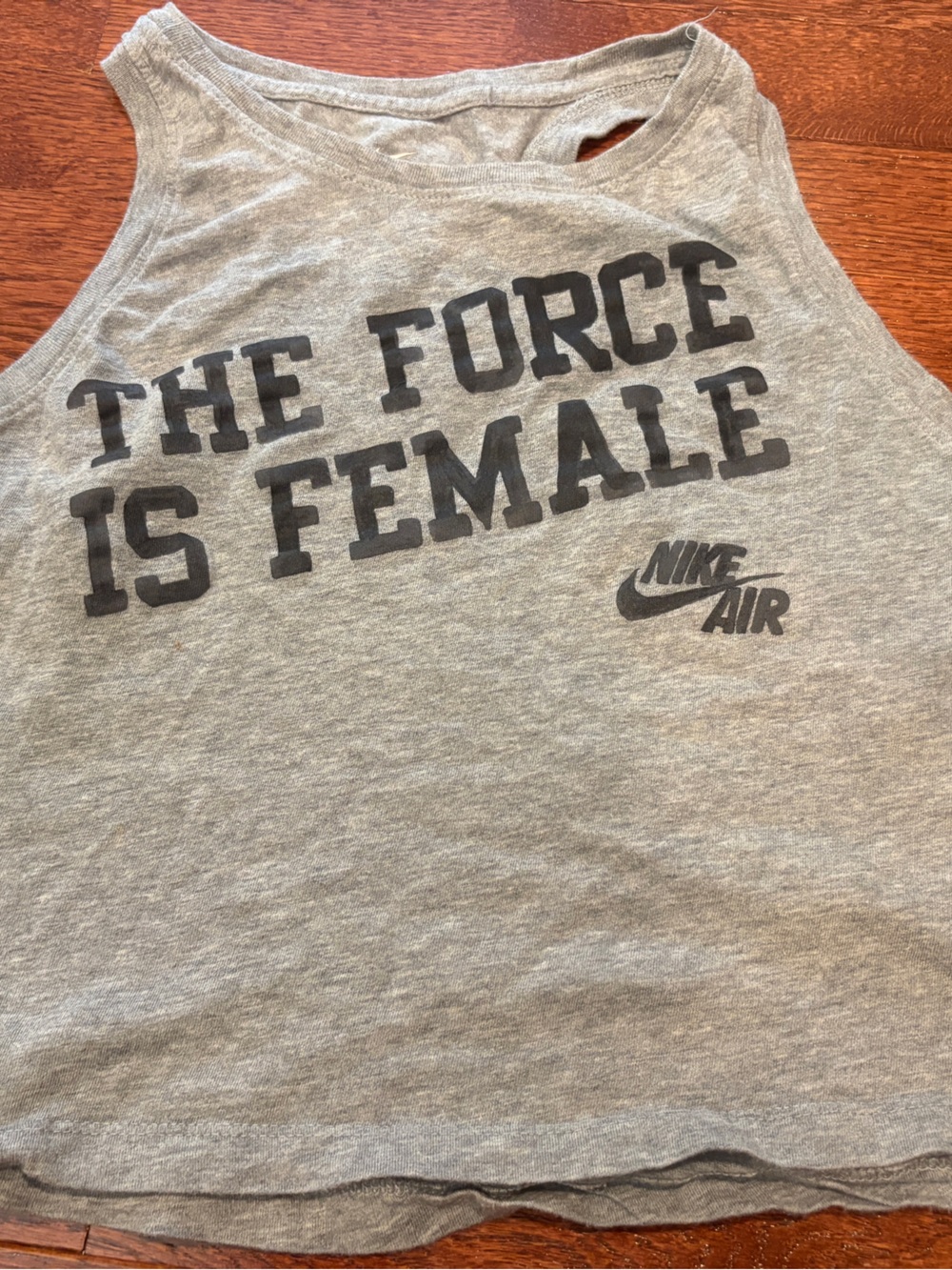 Nike Cropped Gray "The Force is Female" Graphic Tank